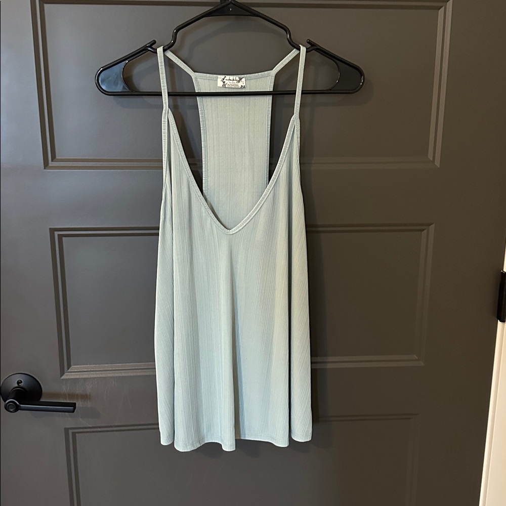 Free People Light Green Ribbed Tank